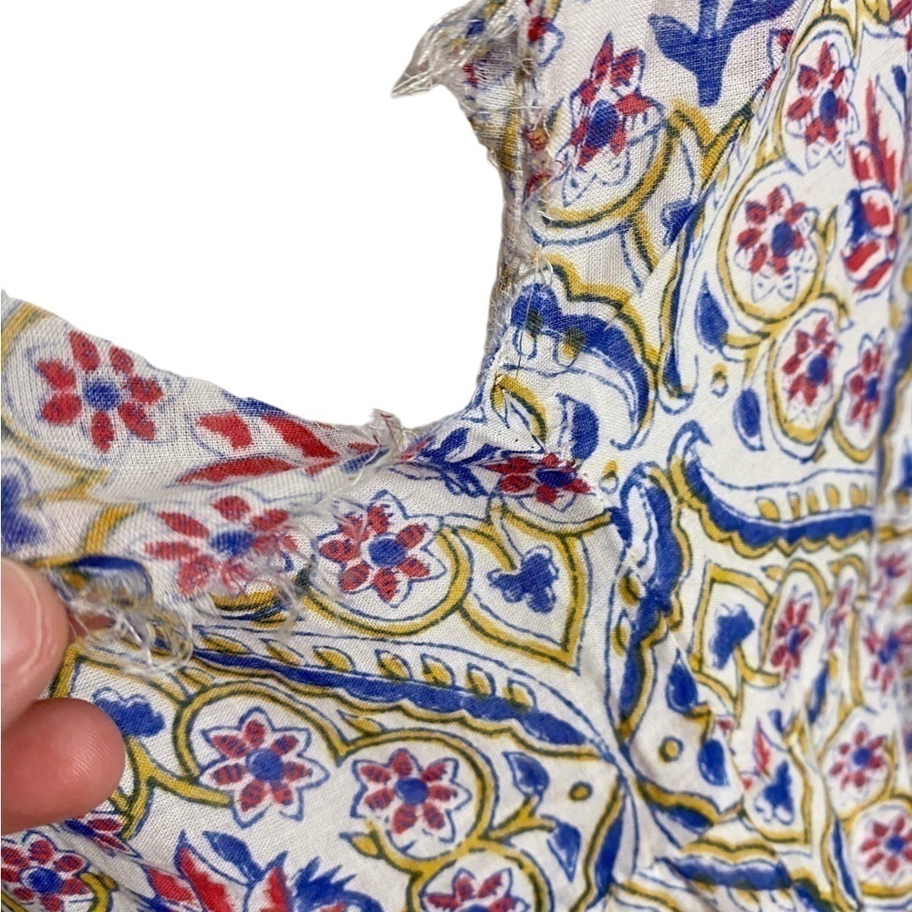 IBIZA VINTAGE FLORAL MOSAIC SLEEVELESS BOHO TIERED MAXI DRESS - Picture 6 of 13